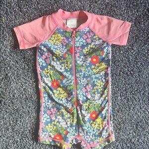 Hanna Andersson Pink Floral Kids Rashguard